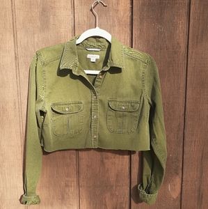 Women's Button Down Crop Top